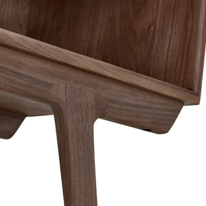 English Elm Strathcona Solid Walnut Media Cabinet with Sliding Veneer Panels, Angled Legs, 67" Wide, Lacquer Finish B353P345926