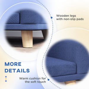 English Elm Pet Sofa Bed with Removable Washable Cushion Foam Padding and Pine Wood Legs T3971P407083