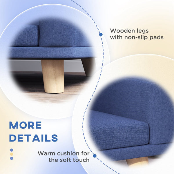 English Elm Pet Sofa Bed with Removable Washable Cushion Foam Padding and Pine Wood Legs T3971P407083