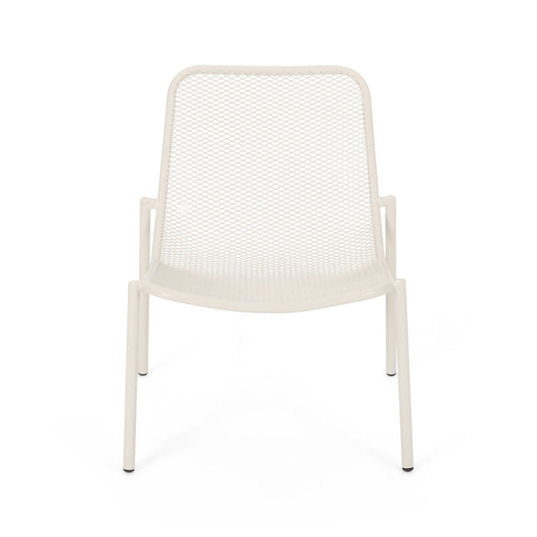 English Elm Christopher Knight Home® - KINCAID Hand-Crafted Iron Dining Chair Set of 2 with Durable Finish, Compact Modern Design, Assembly Required Matte White 65200.00WHI