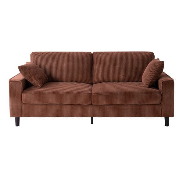 English Elm 81.8"corduroy Ribbed Upholstered 2-seater Sofa with Iron Wood Frame for Living Room Orange W5515P488193