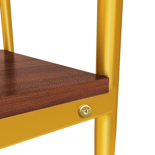 English Elm Set Of 2 Modern Rectangle End Tables With Gray Tempered Glass Top And Sturdy Mdf Storage Shelf W241P184252-GIGA