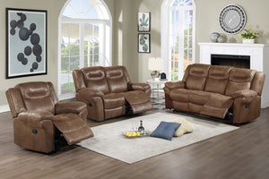 English Elm Modern Power Reclining Sofa in Brown Leatherette with Usb Port and Pillow Arms B011P466599