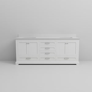 English Elm White Double Bath Vanity 80 in W x 22 in D with Cultured Marble Top, Solid Wood, Soft-Close Drawers B2731P258398