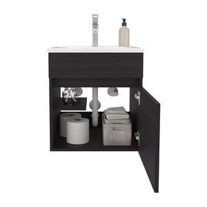 English Elm Newell Black Vanity Sink Cabinet with Shelves & Large Storage, Engineered Wood, Durable Finish B092P360644