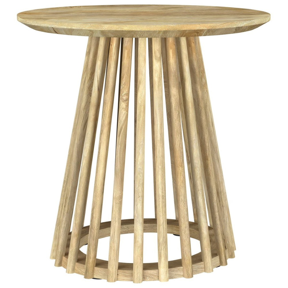 English Elm Diana Solid Mango Wood Round End Table Handcrafted Accent for Living Room Decor B062S01677