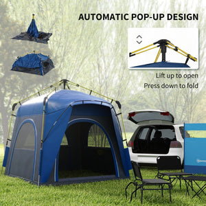 English Elm Outsunny 4 Person Hydraulic Pop up Camping Tent with Ventilated Windows Carry Bag W2225P229407