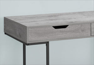 English Elm Computer Desk - Contemporary 48" Grey Laminate With Black Metal Frame, Stylish Storage Drawers, Modern Home Office B2710P219839