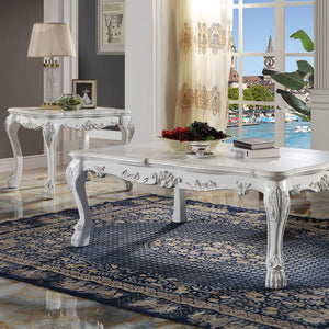 English Elm Bone Bone-White End Table Rectangular Claw Leg Accent Table 24.2"H Elegant Versatile Surface Stylish Decor Enhancer B062P209074