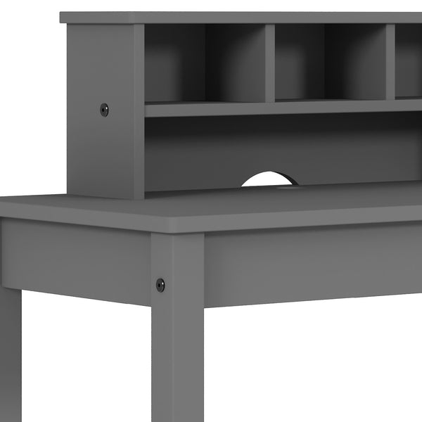 English Elm Logan Gray Finish Writing Desk with Hutch, Cable Management, Ample Storage & Sleek Minimal Design B2726P256270