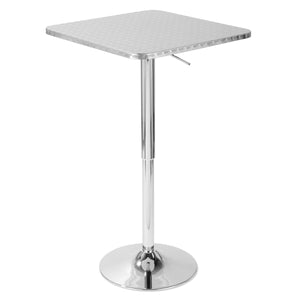 English Elm Bistro Contemporary Adjustable Square Bar Table In Silver – Stylish & Versatile For Any Space B202P223298