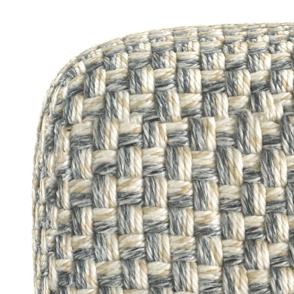 English Elm Beatrix Handwoven Square Pouf Neutral Boho Footrest for Living Room or Bedroom B136P427590