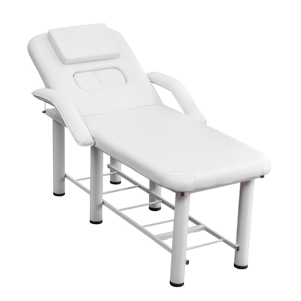 English Elm Professional Spa Treatment Bed with Pu Leather Cushion Steel Frame and Storage Shelf W1422P365690