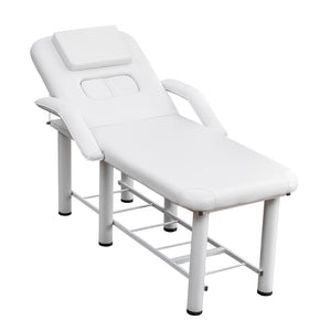 English Elm Professional Spa Treatment Bed with Pu Leather Cushion Steel Frame and Storage Shelf W1422P365690