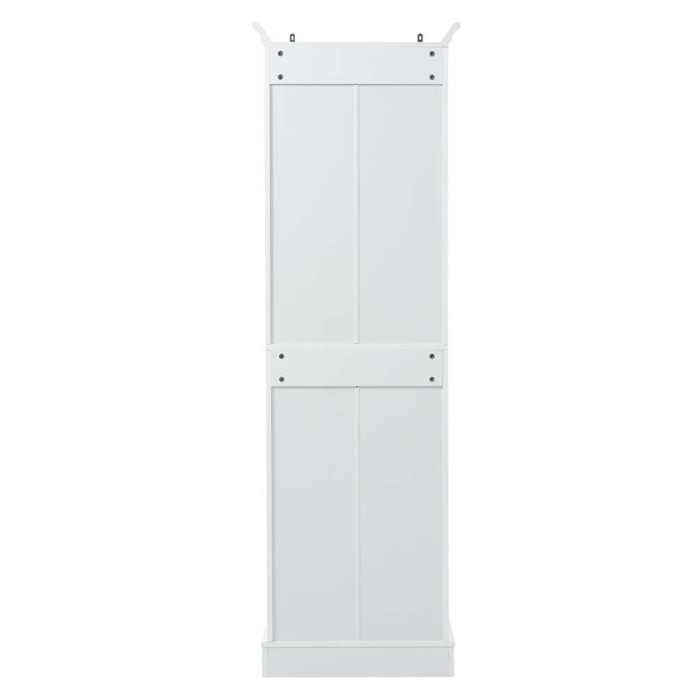 English Elm 71.6" Free-Standing Bathroom Vanity with Soft-Close Doors, 3 Drawers, Adjustable Shelves, White Finish N729P335599K
