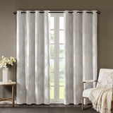 SunSmart Bentley Modern/Contemporary Ogee Knitted Jacquard Total Blackout Curtain Panel SS40-0059 Ivory