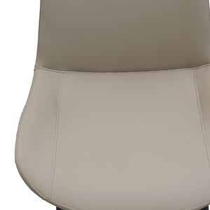 English Elm Light Grey PU Leather Dining Chair Set of 2 with Metal Legs, Modern Upholstered, Stain-Resistant, Sturdy Design T3967P392414