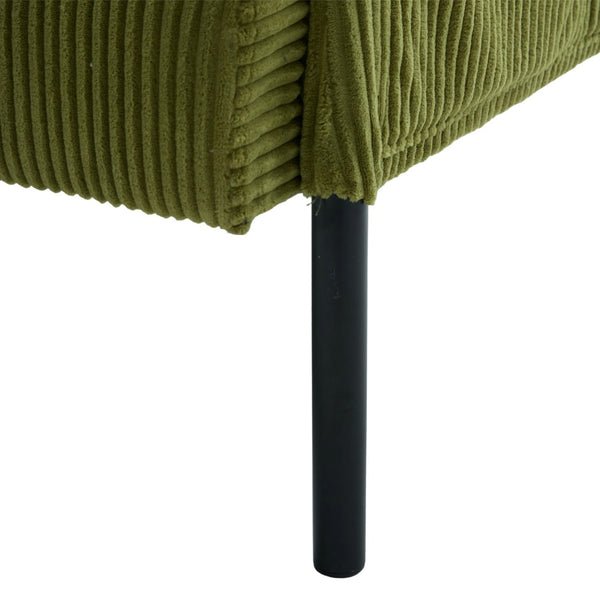 English Elm United We Win Corduroy Loveseat Plush Ergonomic Sofa with Spring Support Metal Legs Olive Green W1568P410049