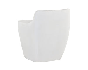 Sunpan Ledger Stool - Contemporary Sculpted Design in Sealed Concrete for Indoor and Covered Outdoor Spaces White