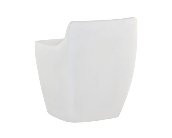 Sunpan Ledger Stool - Contemporary Sculpted Design in Sealed Concrete for Indoor and Covered Outdoor Spaces White