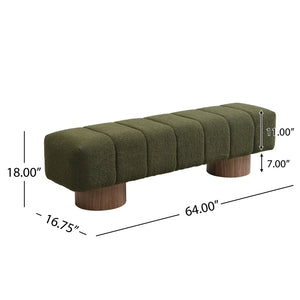 English Elm Christopher Knight Home® - Upholstered Multi-Purpose Dining Bench 64" No-Assembly Entryway Seat 300lb Capacity Modern PU Upholstery Green N779P253550G