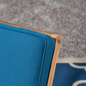 English Elm Christopher Knight Home® - LEAH Acacia 3-Piece Outdoor Chat Set with Water-Resistant Cushions and Slat Paneled Tabletop Brown 40 L x 25.75 W x 18.75 H 60915.00BRNDT