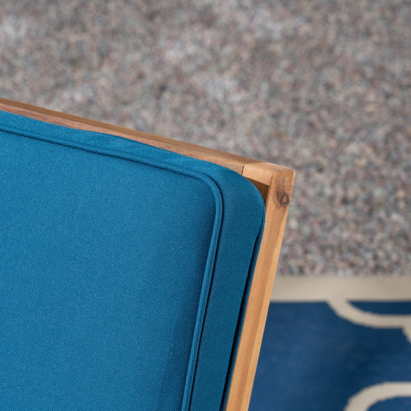 English Elm Christopher Knight Home® - LEAH Acacia 3-Piece Outdoor Chat Set with Water-Resistant Cushions and Slat Paneled Tabletop Brown 40 L x 25.75 W x 18.75 H 60915.00BRNDT