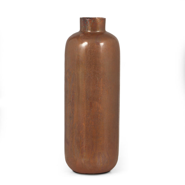 English Elm Christopher Knight Home® - Bottle Copper Aluminium Vase – Sleek Decorative Bottle Vase 16.5x7.5 cm Modern Metallic Centerpiece (Copper) 71674.00
