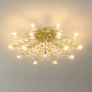 English Elm 15-light Gold Farmhouse Chandelier Seeded Glass Shades for Dining Room or Island W5008P466522