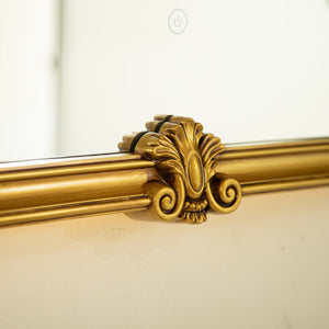 English Elm 35'' VITI Mirror Baroque Revival with Ornate Gold PU Frame, Backlit LED, Elegant Bathroom Accent W2615P346494