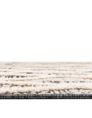 Unique Loom Arlo Cy Machine Made Tribal Rug Gray, Ivory 7' 10" x 7' 10"