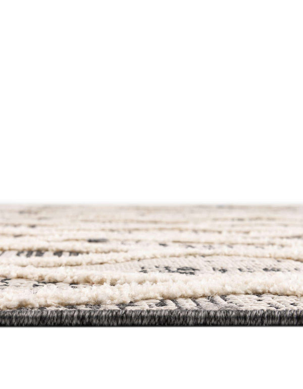 Unique Loom Arlo Cy Machine Made Tribal Rug Gray, Ivory 7' 10" x 7' 10"