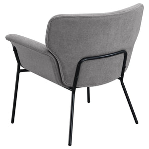English Elm Davina Ash Grey Upholstered Chair with Flared Arms, Plush Seat & Metal Legs for Modern Minimalist Homes B062P344977