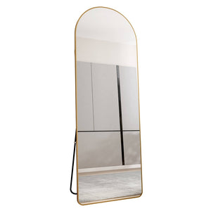 English Elm The Arched Gold Aluminum Full Length Floor Mirror for Bedroom Entryway Dressing Room W1151140053