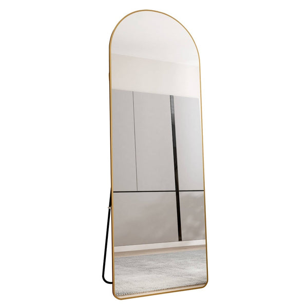 English Elm The Arched Gold Aluminum Full Length Floor Mirror for Bedroom Entryway Dressing Room W1151140053