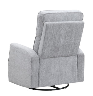 English Elm Wallace & Bay - Gray Swivel Gliding Recliner in Graphite Finish, Transitional Style, Easy-Care Fabric, Compact Comfort B2709P212440