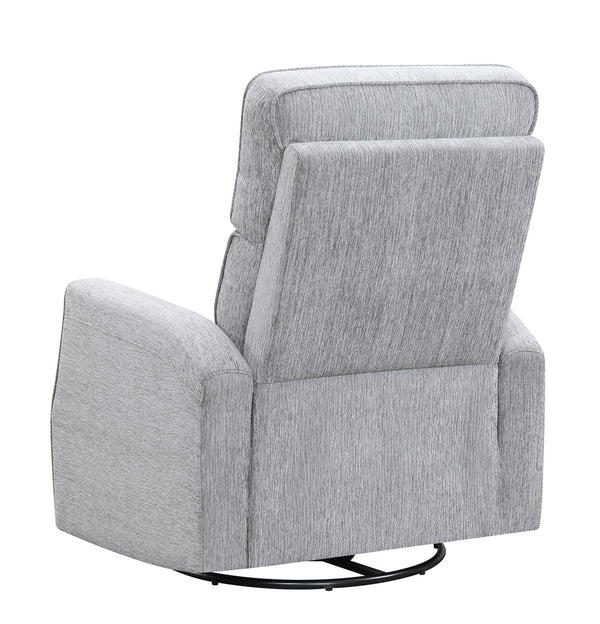 English Elm Wallace & Bay - Gray Swivel Gliding Recliner in Graphite Finish, Transitional Style, Easy-Care Fabric, Compact Comfort B2709P212440