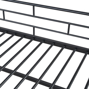 English Elm Mid Mid Loft Bed with Storage Stairs Twin Safety Ladder Low 26.6" Slats Sturdy Metal Frame Black MF323325AAB