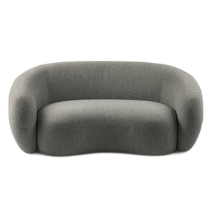English Elm Sherri 69" Loveseat in Gray Boucle — Mid-Century Curved Design, 6" HD Foam, Durable 600lb Capacity B136P364317