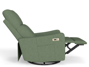 English Elm Power Swivel Velvet Recliner with 270 Degree Rotation Compact Nursery Living Room Glider W1028P463301