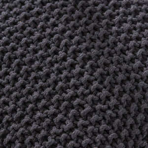 English Elm Hollis Chunky Knit Cotton Cube Pouf Handcrafted Footrest for Living Room or Bedroom 62659.00DGRY