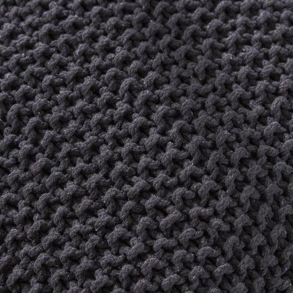 English Elm Hollis Chunky Knit Cotton Cube Pouf Handcrafted Footrest for Living Room or Bedroom 62659.00DGRY