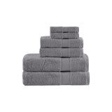 Madison Park Organic Modern/Contemporary 6 Piece Organic Cotton Towel Set MP73-7473 Charcoal