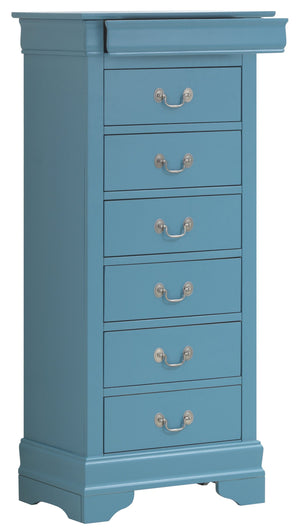 English Elm Timeless Teal 51"H Lingerie Storage Chest - Compact 4-Drawer Teal Particleboard, Smooth Glide, Durable Classic Style B078108230