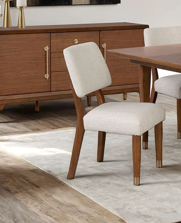 English Elm Mid-Century Upholstered Side Chair Pair with Rubberwood Frame, Curved Backrest and Cozy Seat Cushioning Walnut 22 L x 37 W x 18 H B2741P406143