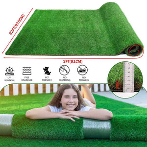 English Elm 3ftx32ft Outdoor Artificial Turf Runner Thick Realistic Pe Pp Pile Patio Pet Mat W1790P396357