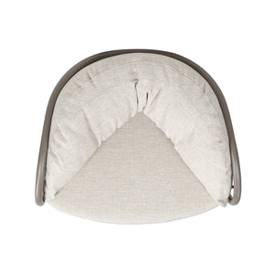 English Elm Jennifer Taylor Home - Harper Barrel Upholstered Patio Armchair 42.5" Oat Beige Olefin - Plush Cushioned, Aluminum Frame, Weather-Resistant B2719P245974