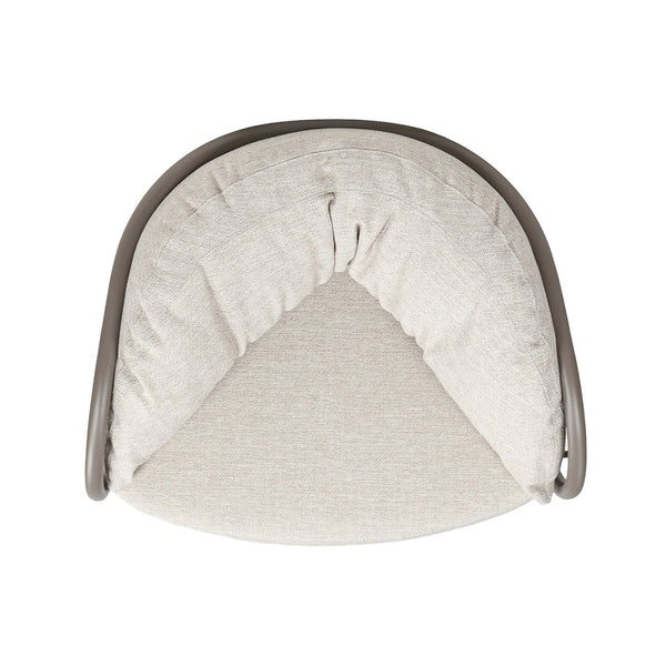 English Elm Jennifer Taylor Home - Harper Barrel Upholstered Patio Armchair 42.5" Oat Beige Olefin - Plush Cushioned, Aluminum Frame, Weather-Resistant B2719P245974