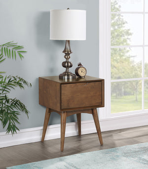 OSP Home Furnishings Copenhagen Accent Table w/Drawer Walnut