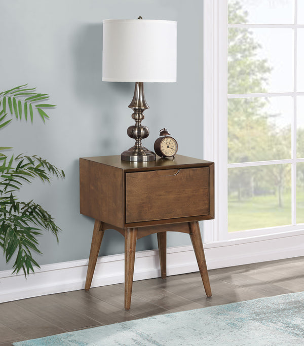 OSP Home Furnishings Copenhagen Accent Table w/Drawer Walnut